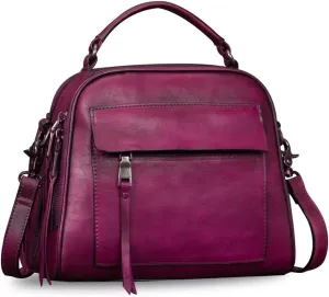 Genuine Leather Purses and Handbags for Women Shoulder Bag Vintage Handmade Real Leather Crossbody Satchel Purse with Strap