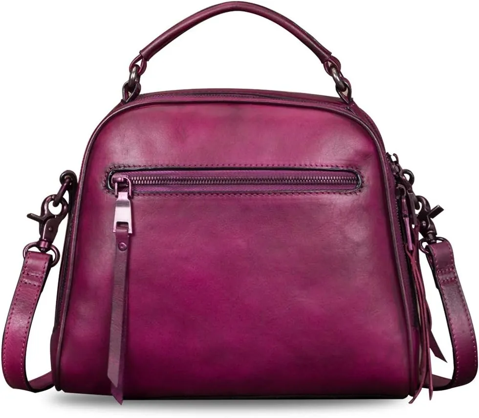 Genuine Leather Purses and Handbags for Women Shoulder Bag Vintage Handmade Real Leather Crossbody Satchel Purse with Strap