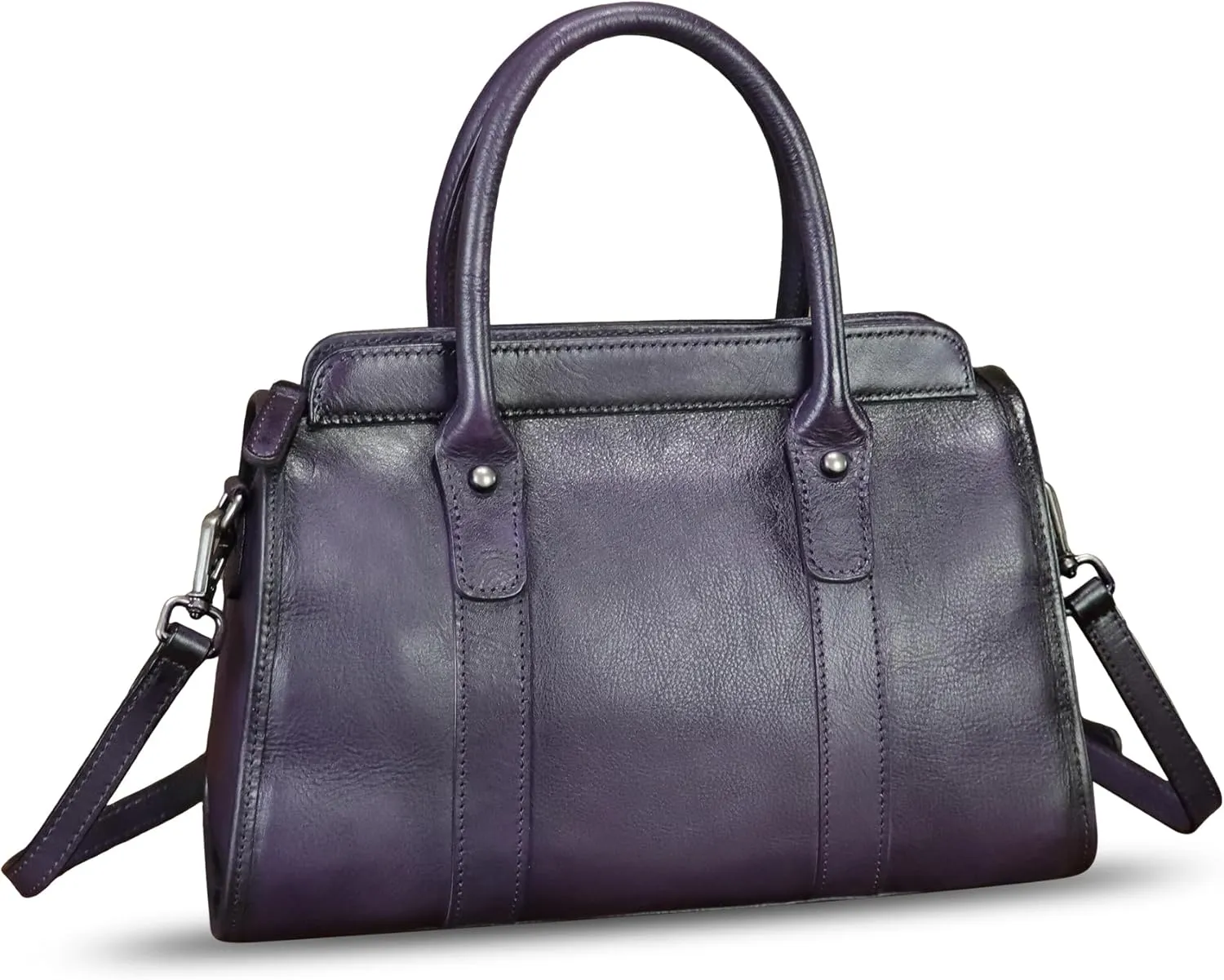 Genuine Leather Purses and Handbags for Women Vintage Handmade Leather Top Handle Purses Satchel Shoulder Bag with Strap