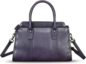 Genuine Leather Purses and Handbags for Women Vintage Handmade Leather Top Handle Purses Satchel Shoulder Bag with Strap