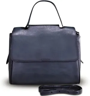 Genuine Leather Satchel for Women Handmade Vintage Top Handle Handbag Retro Cowhide Crossbody Handbags Purse