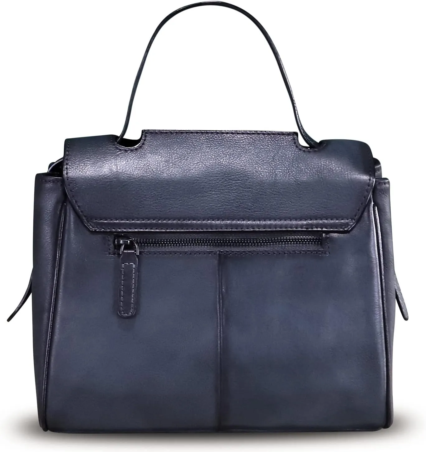 Genuine Leather Satchel for Women Handmade Vintage Top Handle Handbag Retro Cowhide Crossbody Handbags Purse
