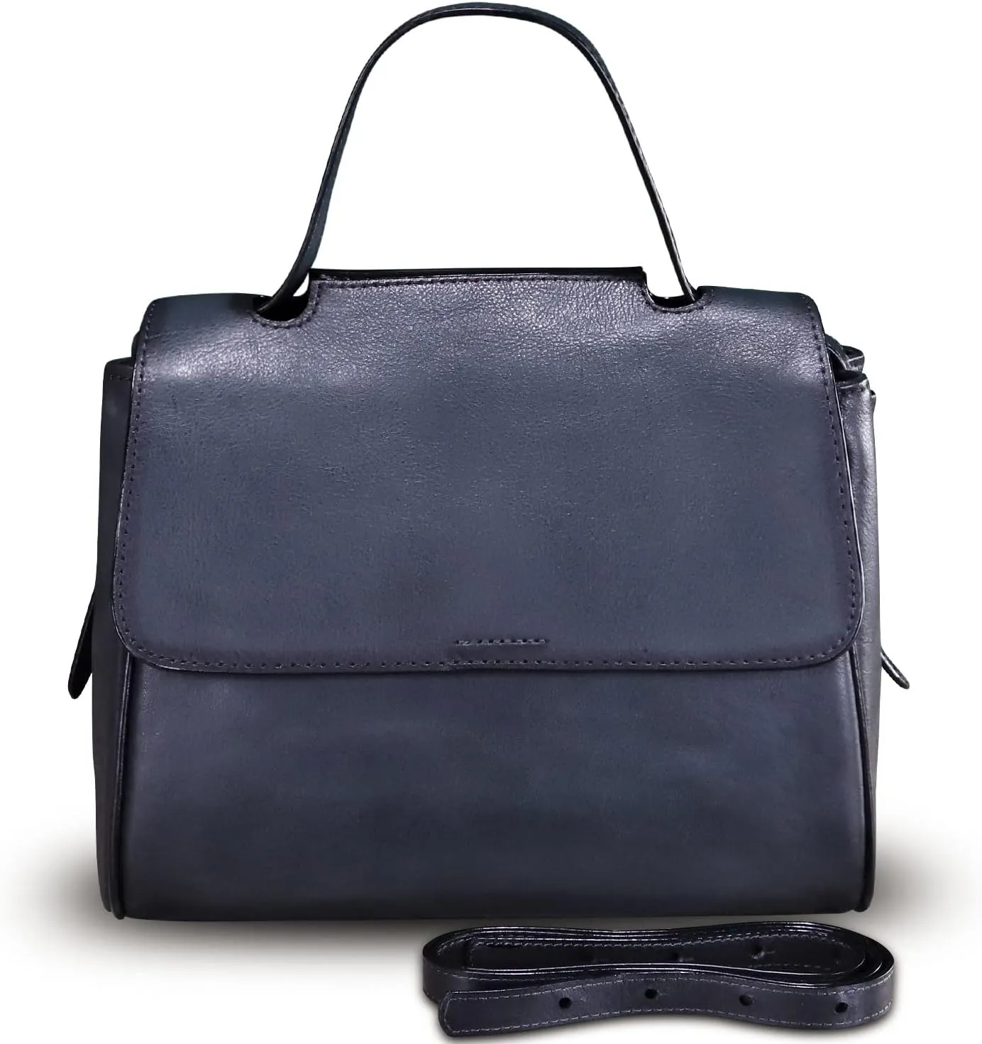 Genuine Leather Satchel for Women Handmade Vintage Top Handle Handbag Retro Cowhide Crossbody Handbags Purse
