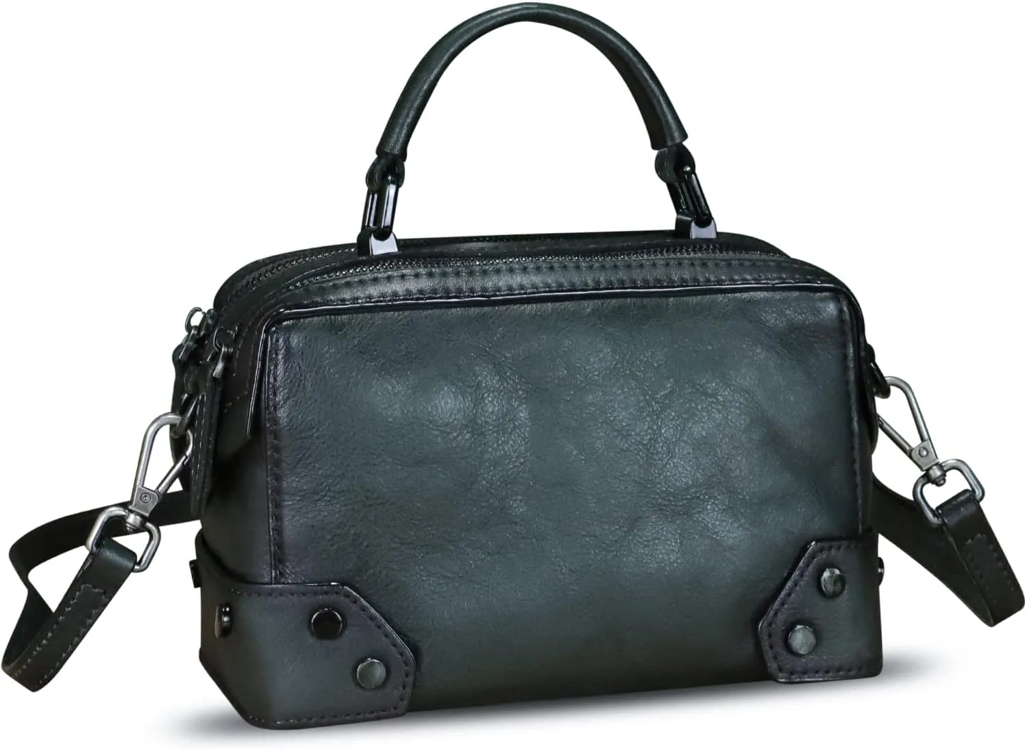 Genuine Leather Satchel for Women Purse Vintage Handmade Top Handle Handbag Retro Designer Crossbody Bag Purse