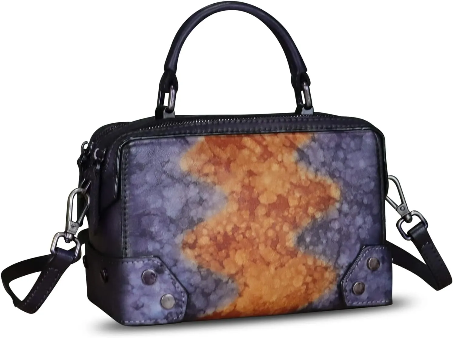 Genuine Leather Satchel for Women Purse Vintage Handmade Top Handle Handbag Retro Designer Crossbody Bag Purse