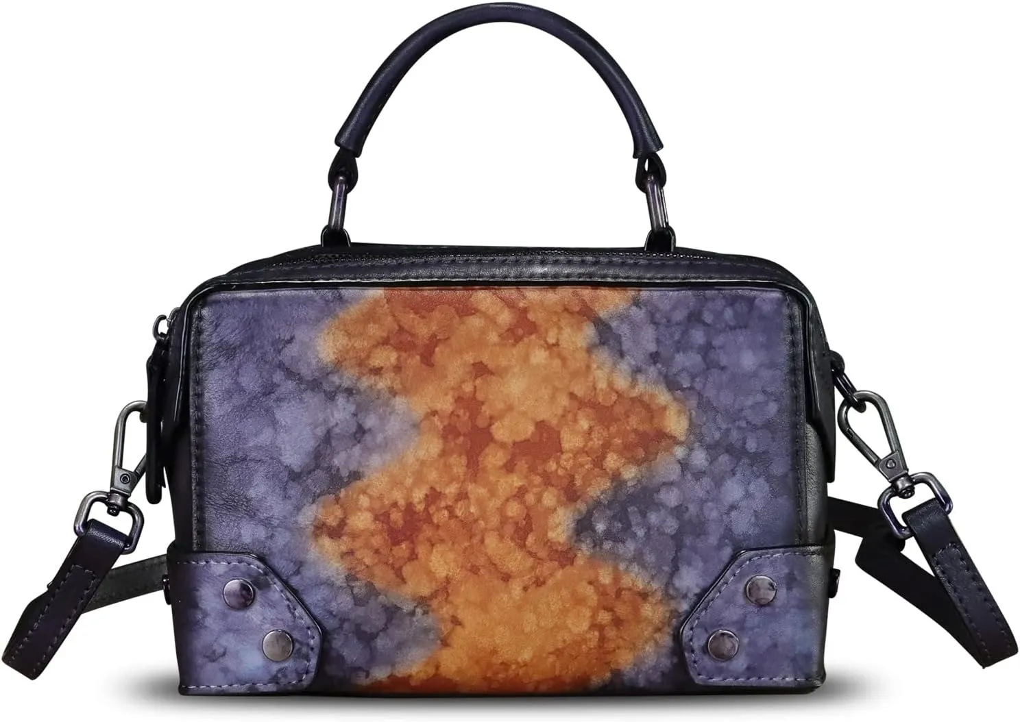 Genuine Leather Satchel for Women Purse Vintage Handmade Top Handle Handbag Retro Designer Crossbody Bag Purse