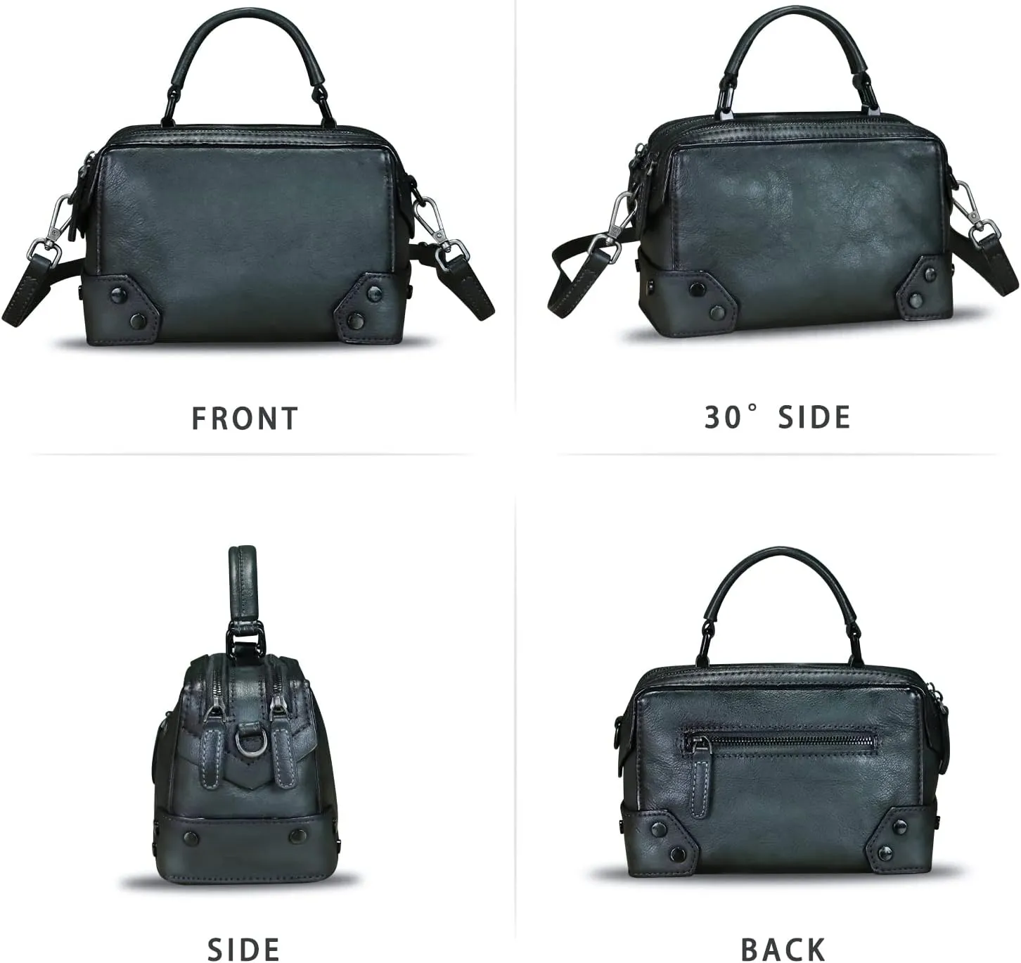 Genuine Leather Satchel for Women Purse Vintage Handmade Top Handle Handbag Retro Designer Crossbody Bag Purse