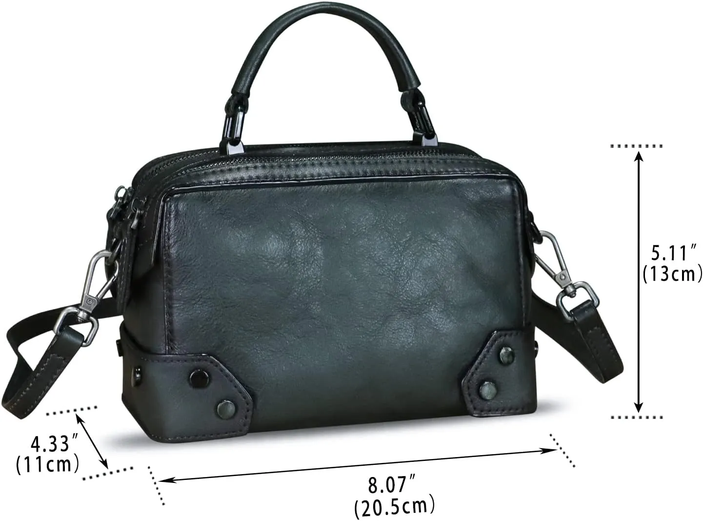 Genuine Leather Satchel for Women Purse Vintage Handmade Top Handle Handbag Retro Designer Crossbody Bag Purse