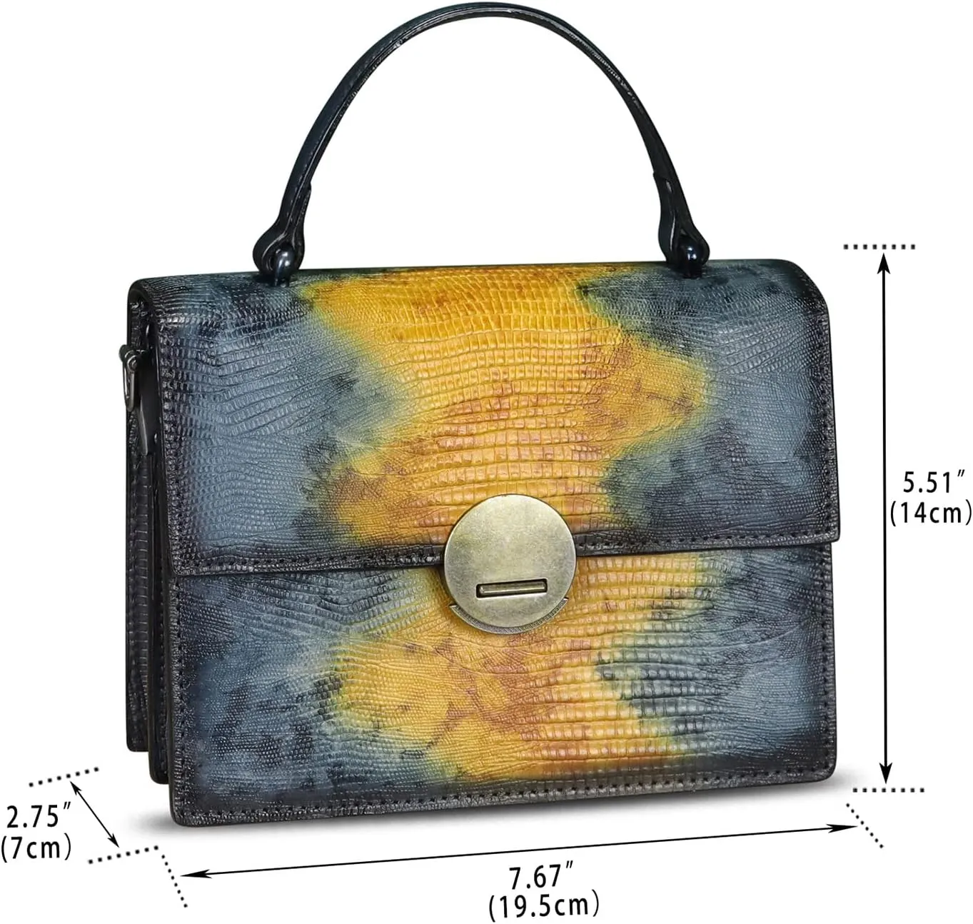 Genuine Leather Satchel for Women Small Purse Vintage Handmade Top Handle Handbag Retro Designer Crossbody Phone Bag