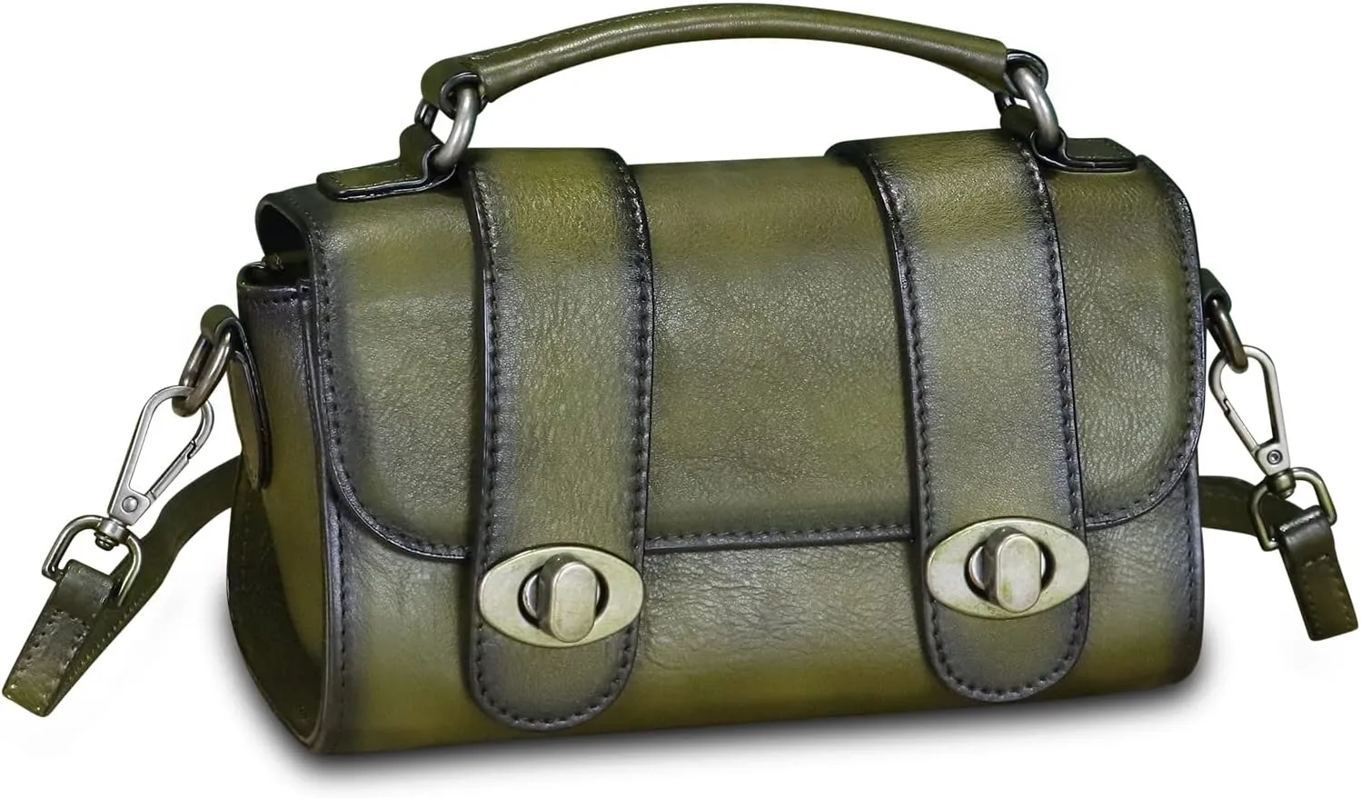 Genuine Leather Satchel for Women Vintage Purse Handmade Handbag Retro Crossbody Bag Purse