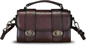 Genuine Leather Satchel for Women Vintage Purse Handmade Handbag Retro Crossbody Bag Purse