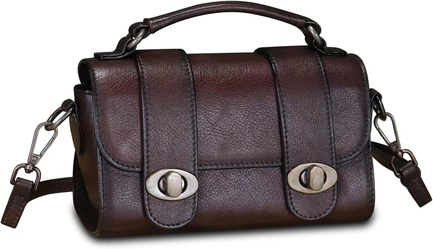 Genuine Leather Satchel for Women Vintage Purse Handmade Handbag Retro Crossbody Bag Purse