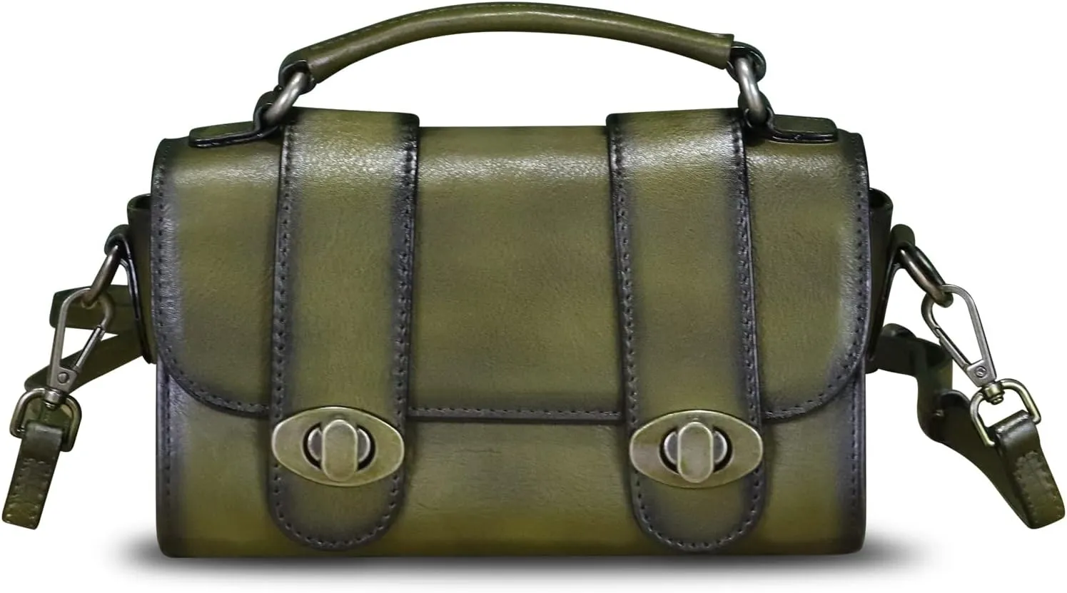 Genuine Leather Satchel for Women Vintage Purse Handmade Handbag Retro Crossbody Bag Purse