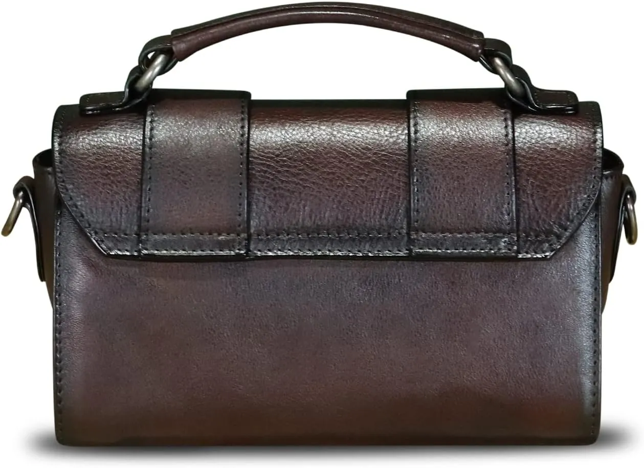 Genuine Leather Satchel for Women Vintage Purse Handmade Handbag Retro Crossbody Bag Purse
