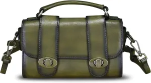 Genuine Leather Satchel for Women Vintage Purse Handmade Handbag Retro Crossbody Bag Purse