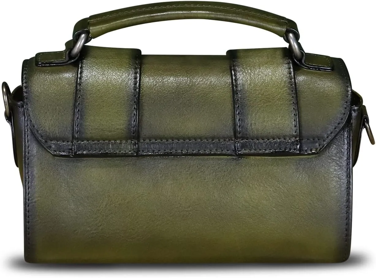 Genuine Leather Satchel for Women Vintage Purse Handmade Handbag Retro Crossbody Bag Purse
