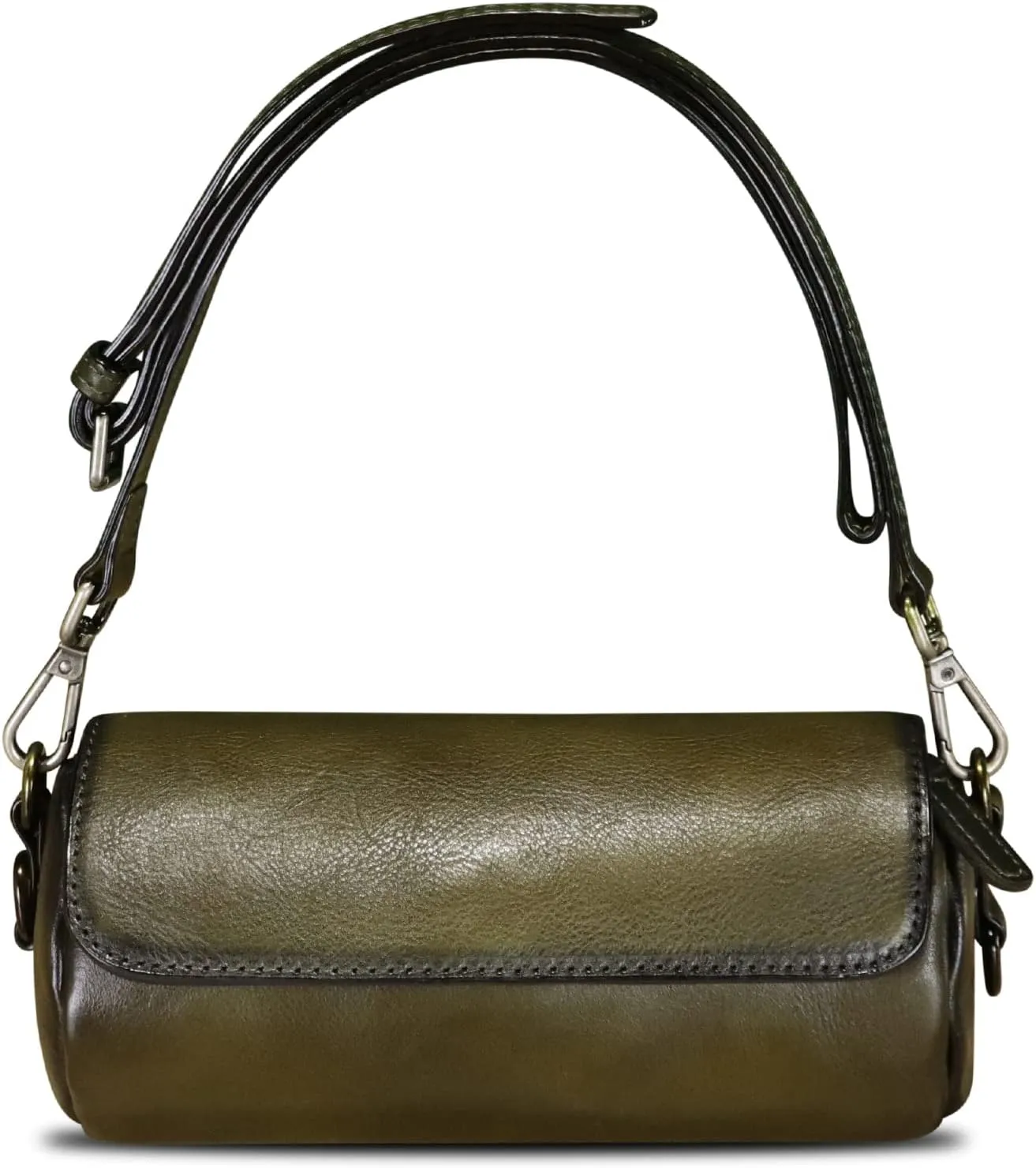 Genuine Leather Satchel for Women Vintage Shoulder Purse Handmade Handbag Retro Small Crossbody Bag