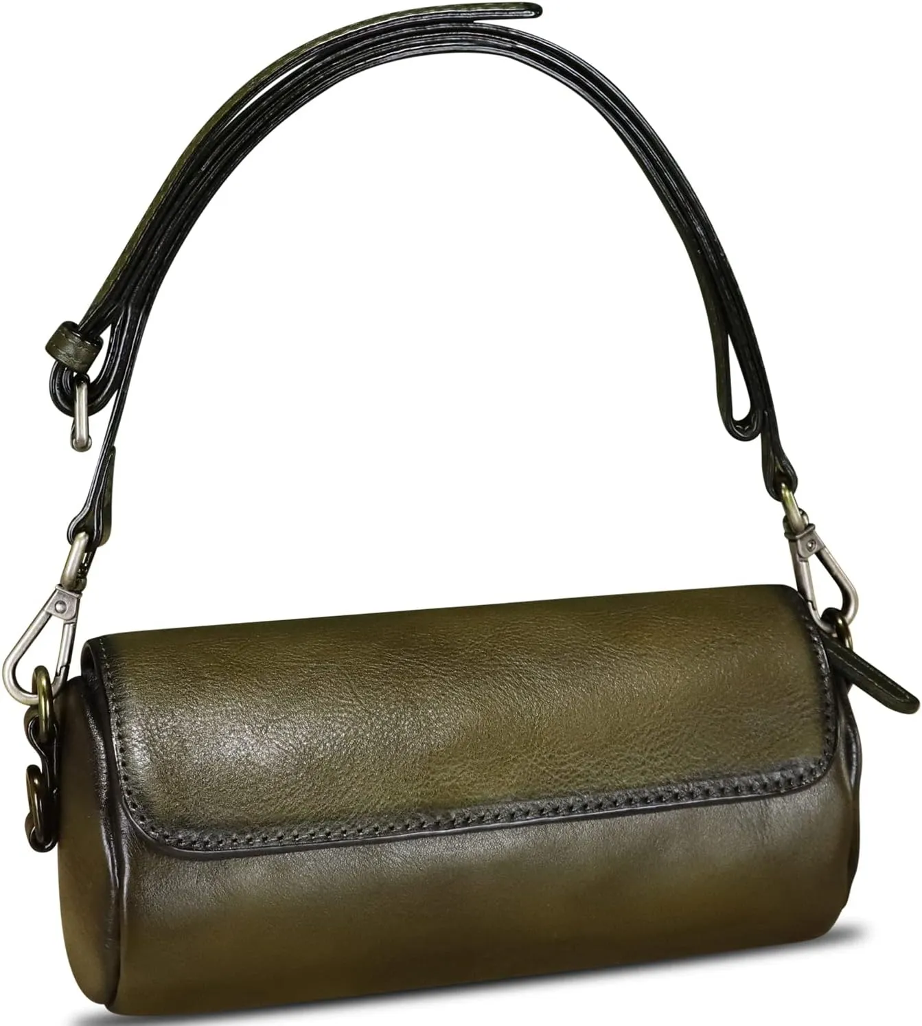 Genuine Leather Satchel for Women Vintage Shoulder Purse Handmade Handbag Retro Small Crossbody Bag