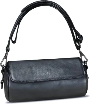 Genuine Leather Satchel for Women Vintage Shoulder Purse Handmade Handbag Retro Small Crossbody Bag