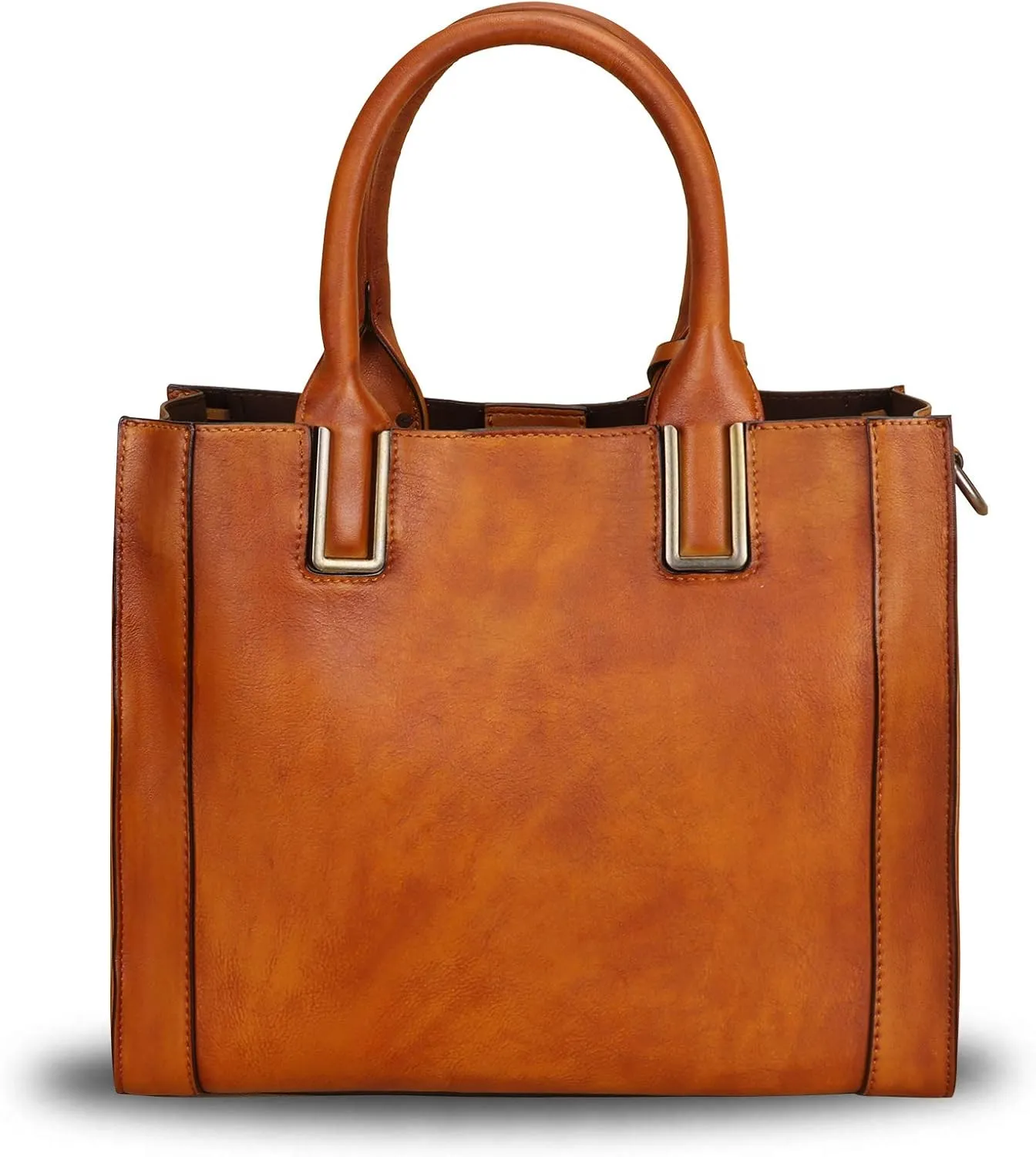 Genuine Leather Satchel Handbag for Women Vintage Handmade Shoulder Bag Cowhide Tote Purse