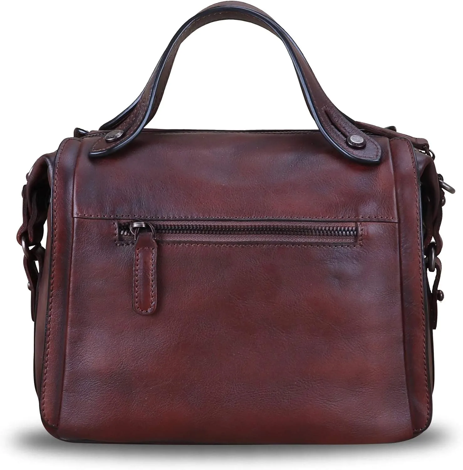 Genuine Leather Satchel Purse for Women Retro Handmade Top Handle Handbag Designer Crossbody Bags