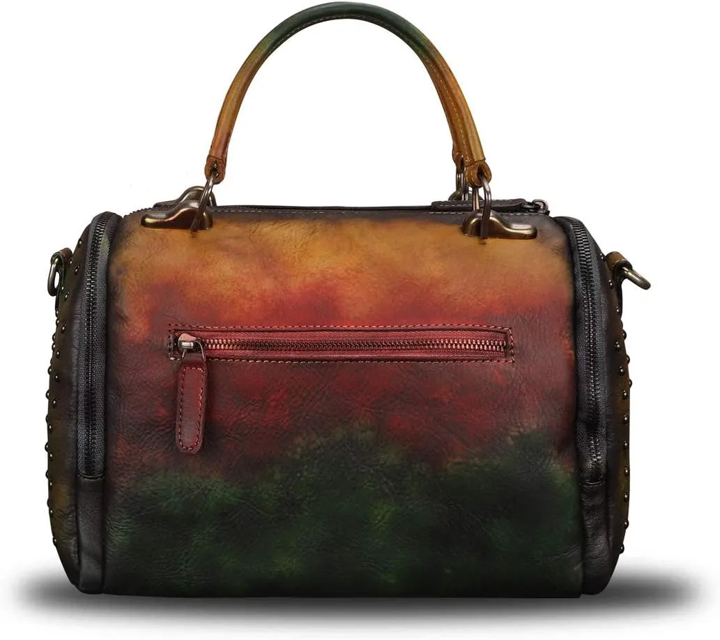 Genuine Leather Satchel Purses for Women Vintage Handmade Handbag Crossbody Shoulder Bag