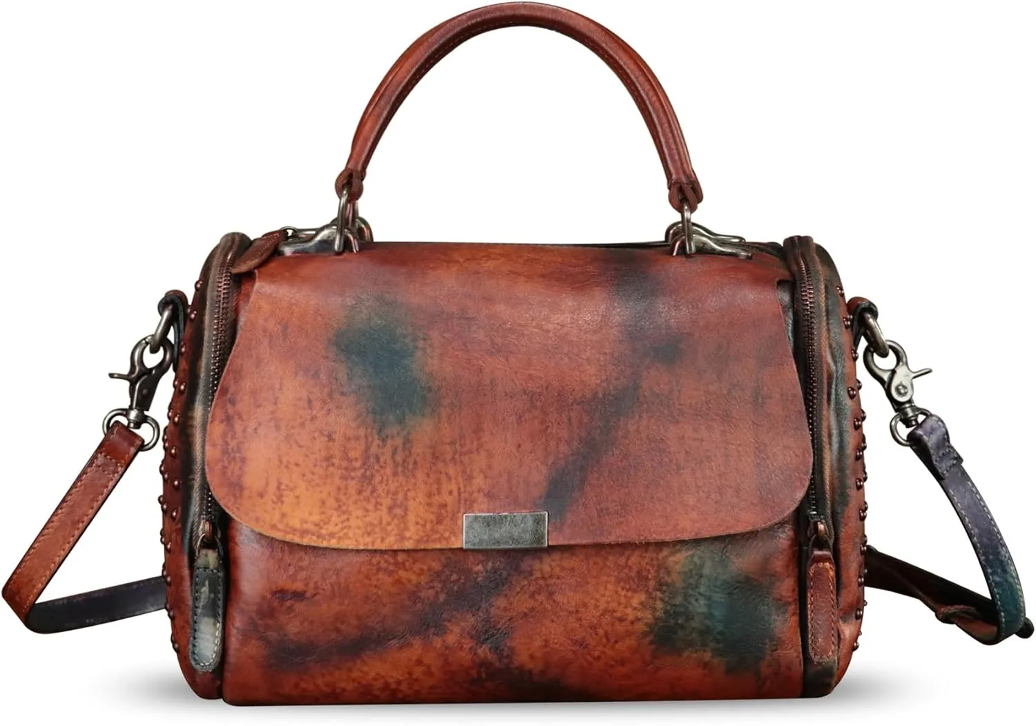 Genuine Leather Satchel Purses for Women Vintage Handmade Handbag Crossbody Shoulder Bag