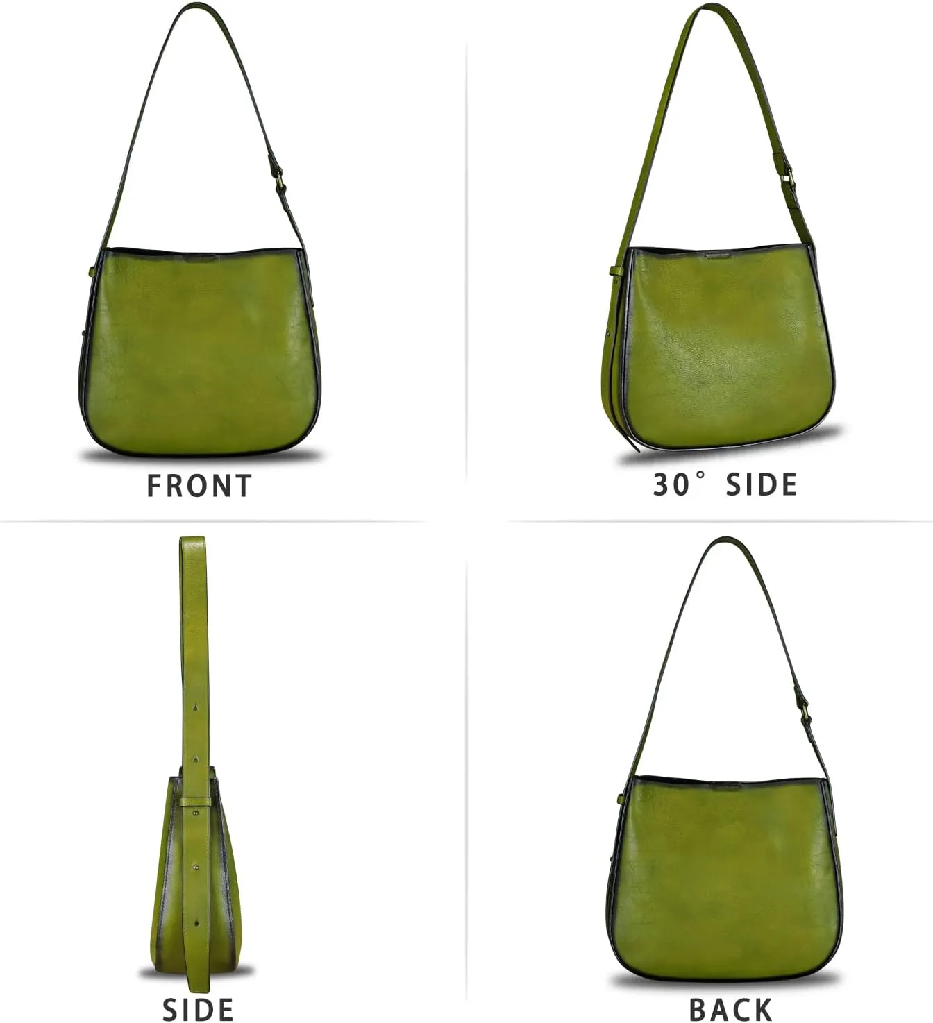Genuine Leather Satchel Shoulder Bag for Women Vintage Handmade Handbag Retro Designer Hobo Bag Crossbody Pursee