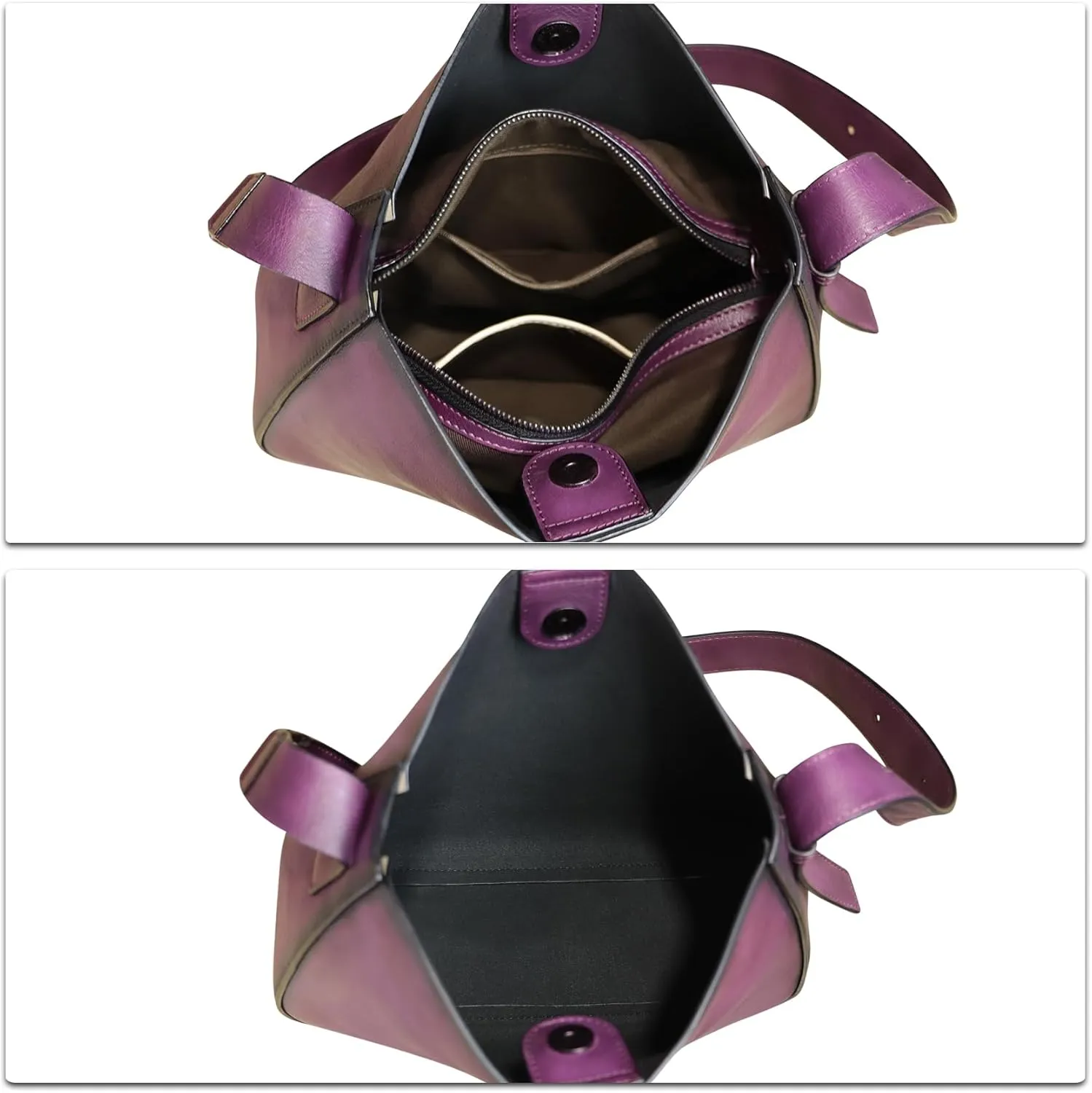 Genuine Leather Shoulder Bag for Women Hand Painted Handbag Handmade Purse Crossbody Sling Purse Casual Daypack