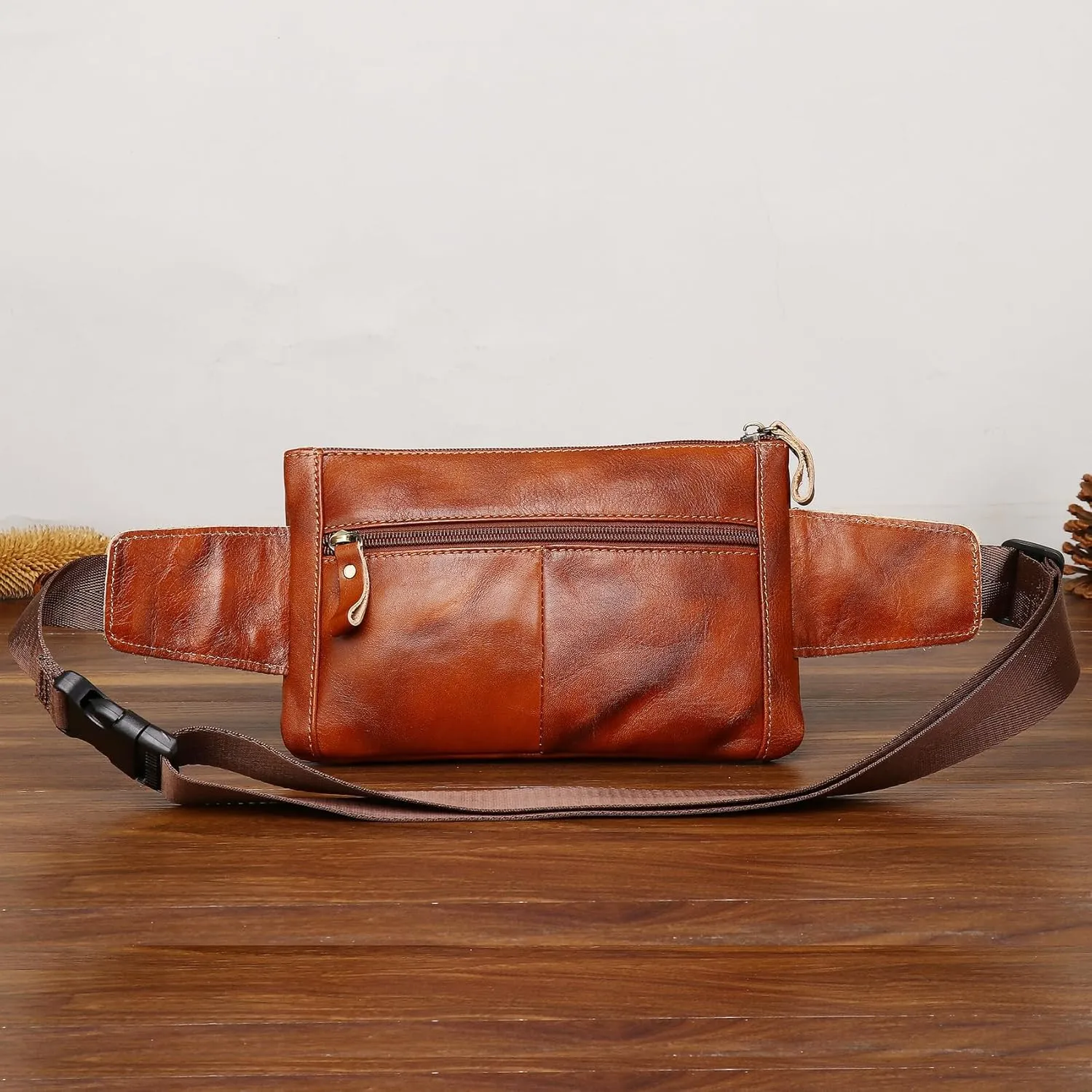 Genuine Leather Sling Bag Backpack for Men Women Chest Shoulder Satchel Crossbody Casual Outdoor Daypack, #21brown