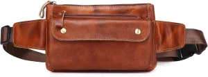 Genuine Leather Sling Bag Backpack for Men Women Chest Shoulder Satchel Crossbody Casual Outdoor Daypack, #21brown
