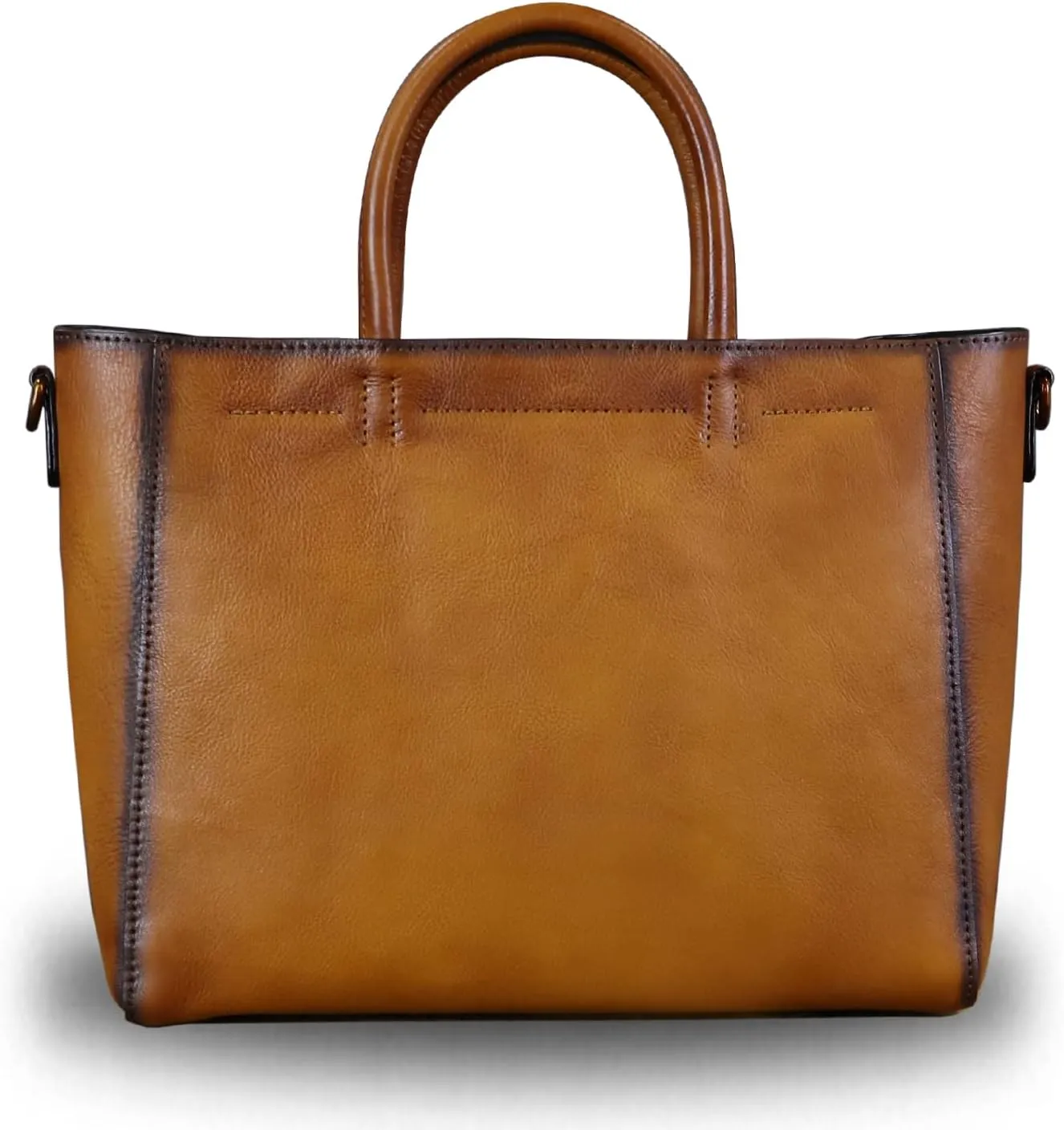 Genuine Leather Top Handle Handbag for Women Retro Satchel Vintage Cowhide Handmade Crossbody Handbags Purse Hobo Bag