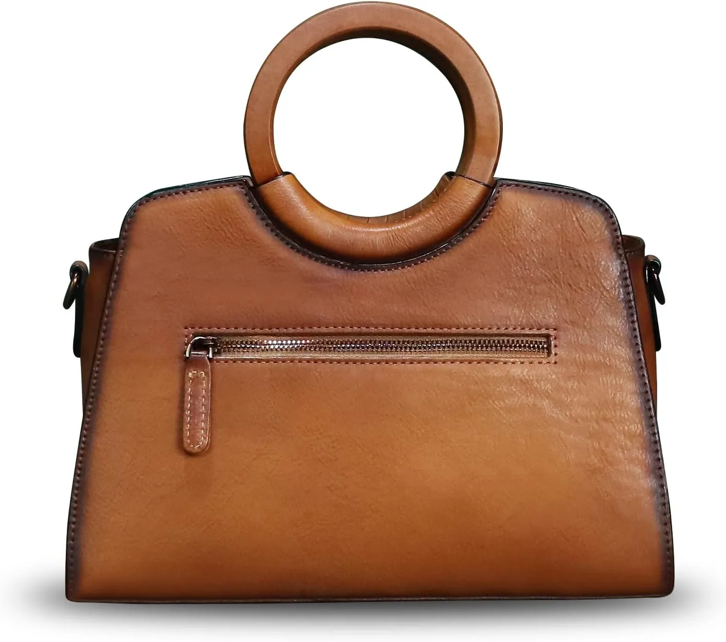 Genuine Leather Top Handle Handbag Purse for Women Satchel Retro Cowhide Handmade Crossbody Shoulder Bags