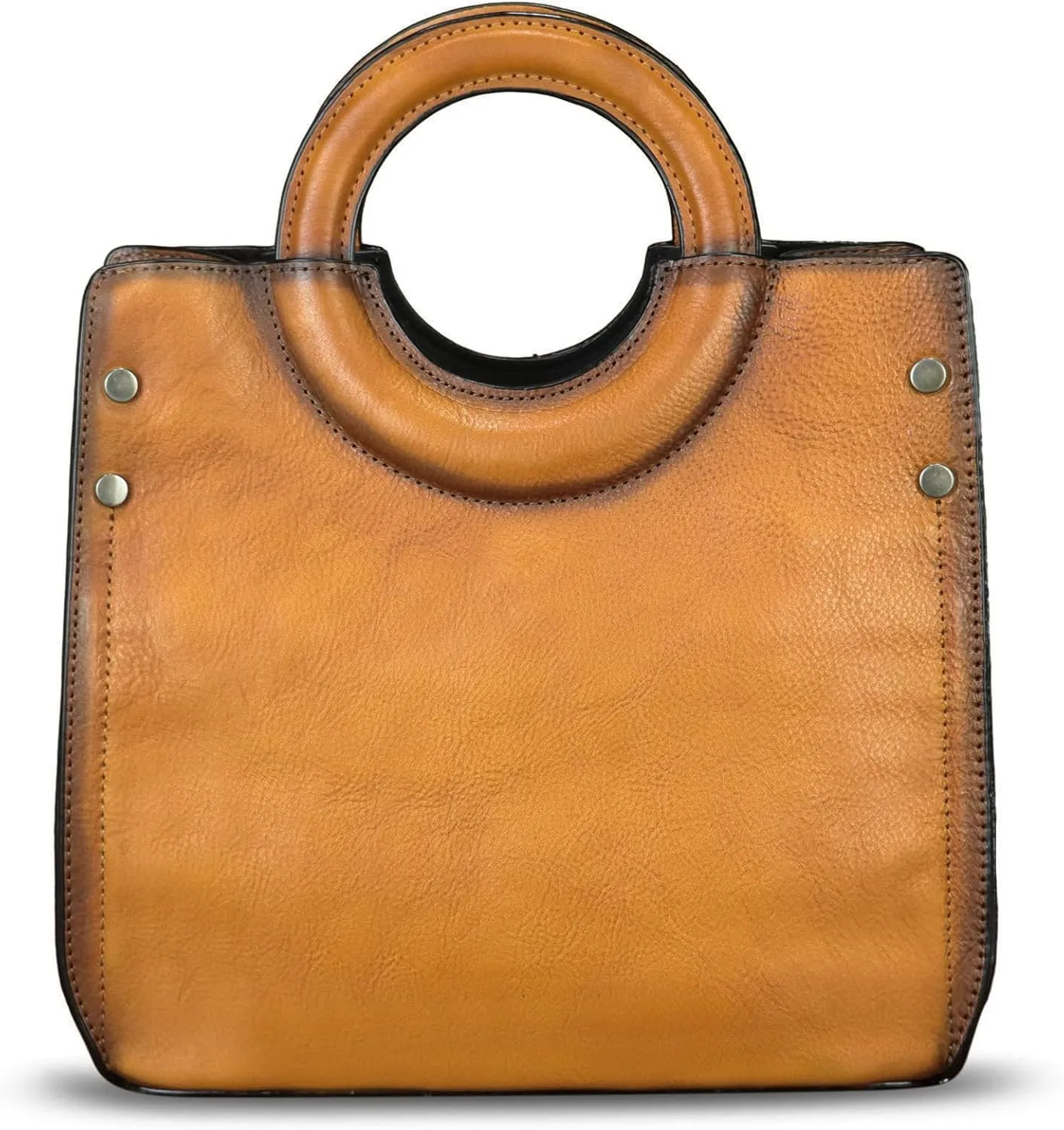 Genuine Leather Tote Bag for Women Hand Painted Leather Shoulder Handbag Handmade Purse Crossbody Work Tote Casual Purse
