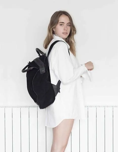 Geometric Backpack Tote Suede -MADE TO ORDER-