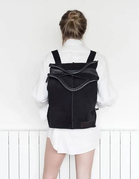 Geometric Backpack Tote Suede -MADE TO ORDER-
