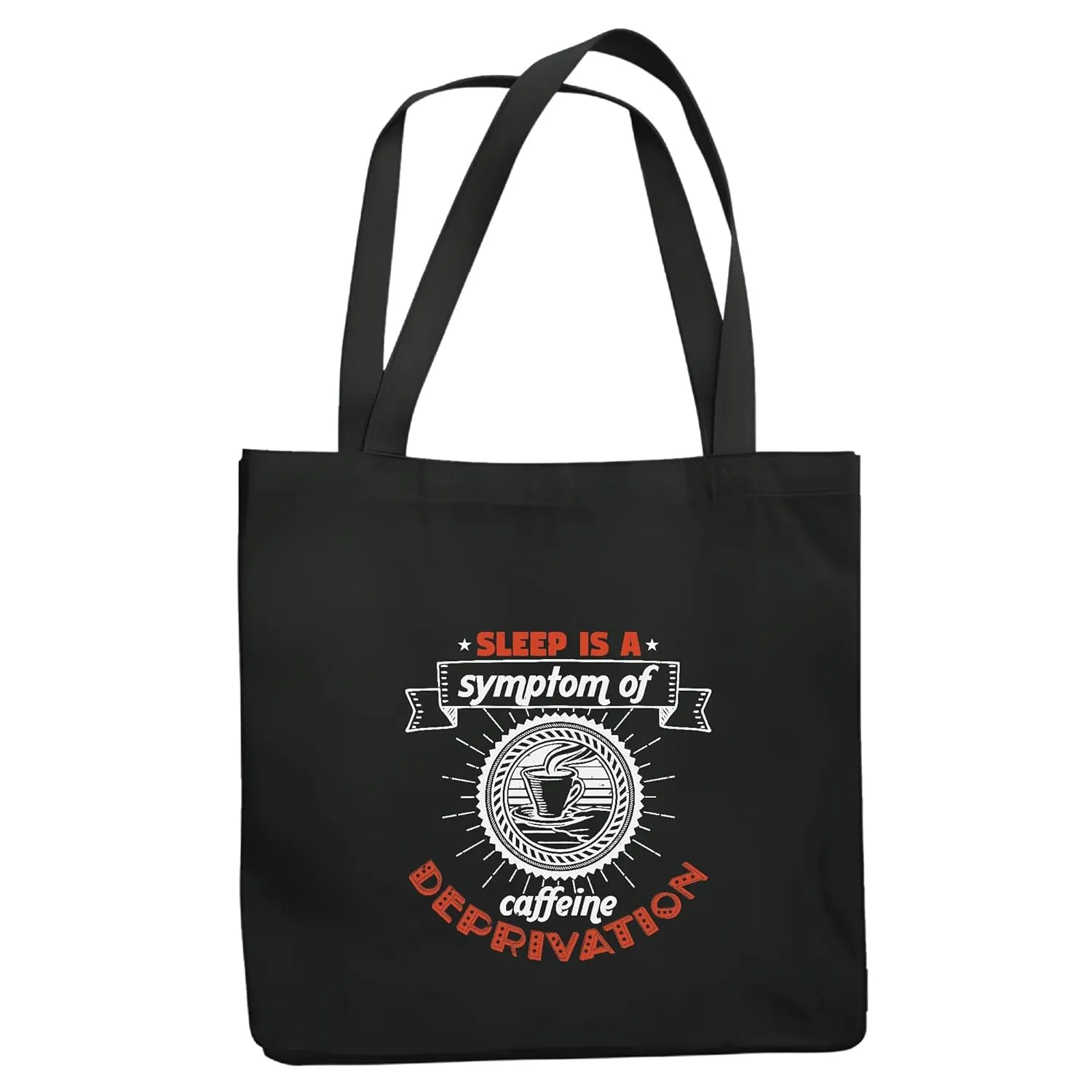 Gift For Coffee Addicts A MustKnow Caffeine Deprivation Symptom Navy Black Multicolor Canvas Tote Bag