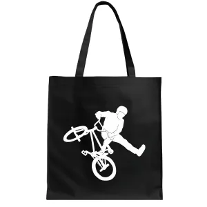 Gift for Cycling Stunt Cycling Navy Black Multicolor Canvas Tote Bag