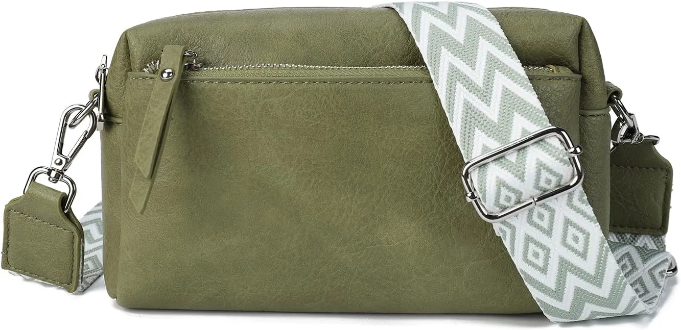 Gladdon Small Crossbody Bags for Women Vegan Leather Trendy Purse with Wide Shoulder Strap