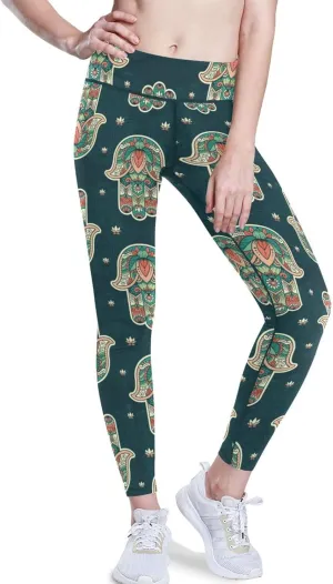 Gold Tribal Arrow High Waisted Leggings for Women - Full Length Capri Buttery Soft Yoga Pants for Workout Athletic