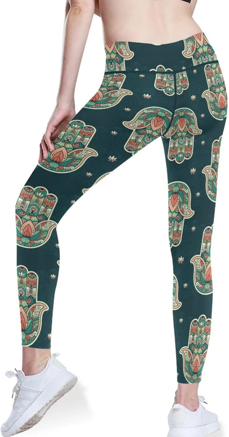 Gold Tribal Arrow High Waisted Leggings for Women - Full Length Capri Buttery Soft Yoga Pants for Workout Athletic