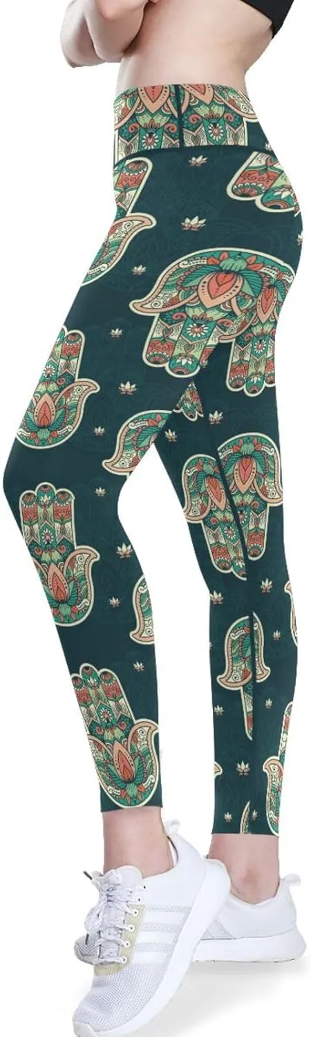 Gold Tribal Arrow High Waisted Leggings for Women - Full Length Capri Buttery Soft Yoga Pants for Workout Athletic