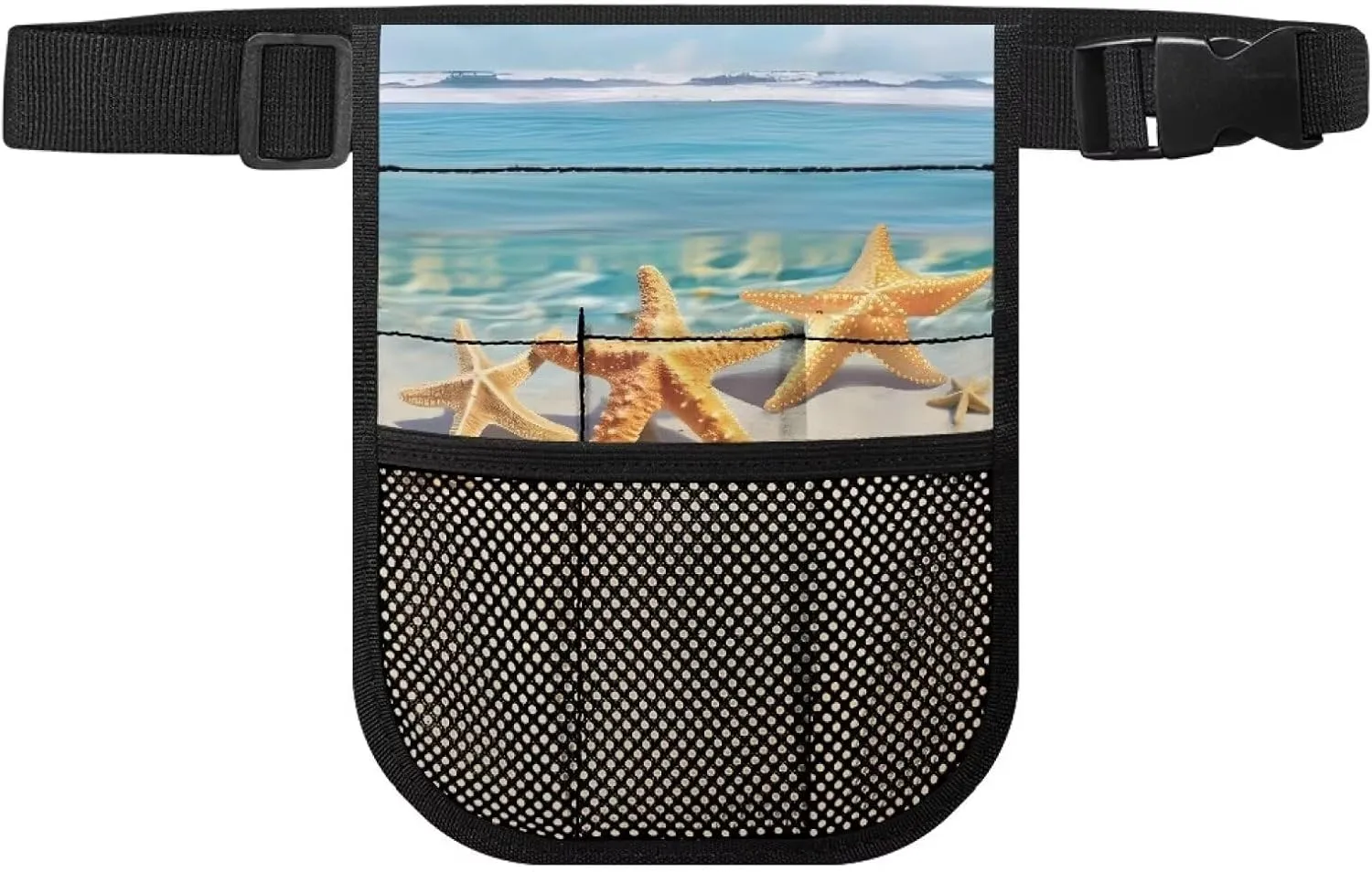 Gomyblomy Beach Starfish Nurse Fanny Pack for Women Men, Kit Practical Nursing Waist Pack with Adjustable Waist Strap, Large Capaciy Nurse Tool Belt Organizer for Medical Supplies