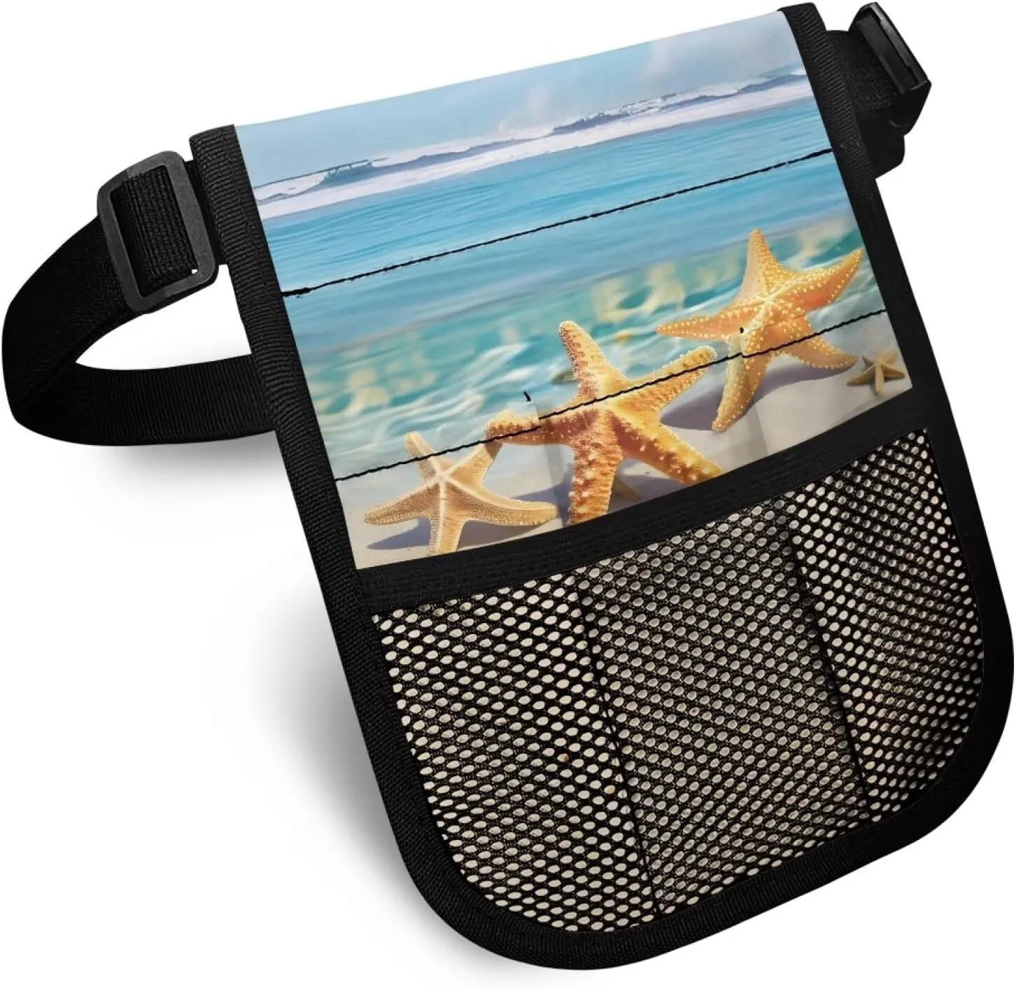 Gomyblomy Beach Starfish Nurse Fanny Pack for Women Men, Kit Practical Nursing Waist Pack with Adjustable Waist Strap, Large Capaciy Nurse Tool Belt Organizer for Medical Supplies