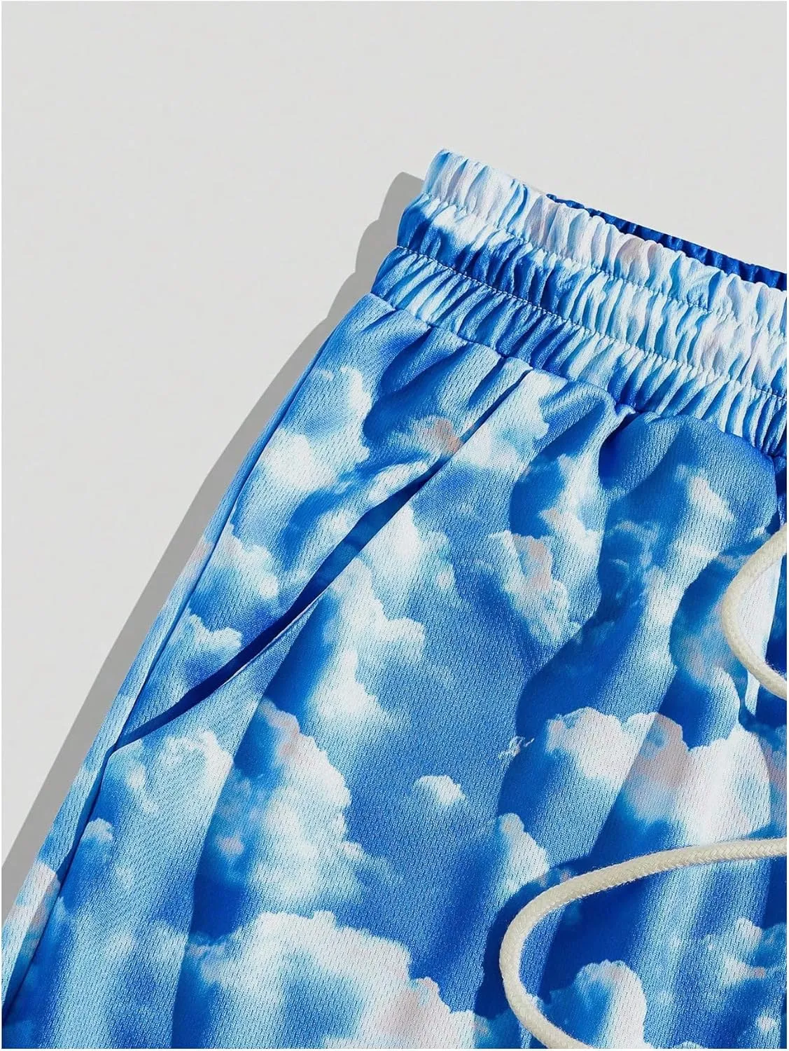 GORGLITTER Men's Reflective Cartoon Graphic Drawstring Waist Track Shorts Workout Short Pants