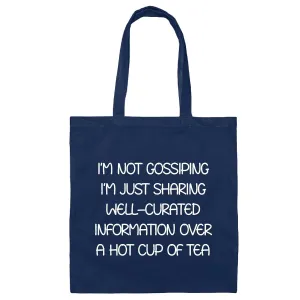 Gossip Tea Gift Unique Idea Friends Mom Daughter Coworker Navy Black Multicolor Canvas Tote Bag
