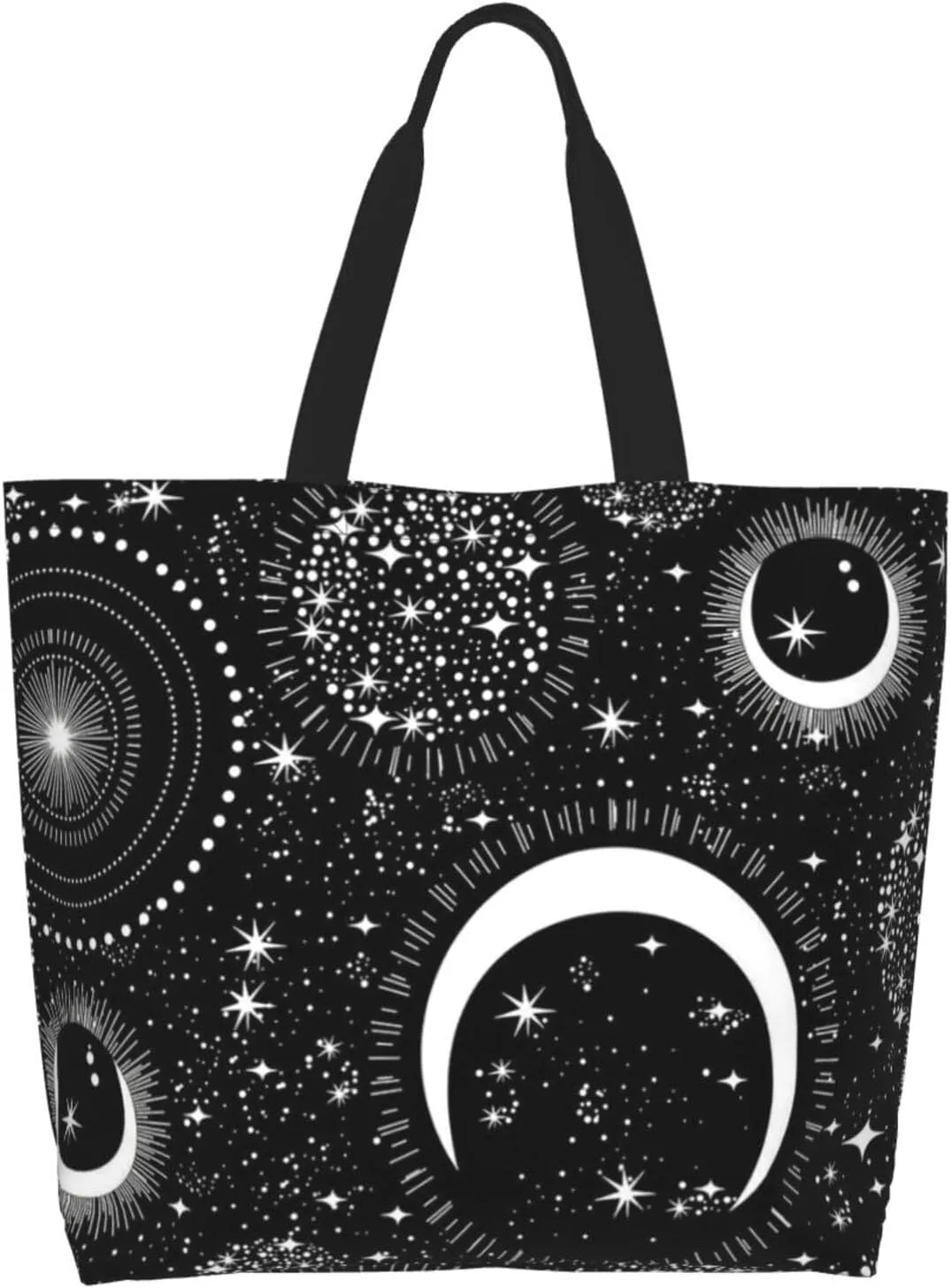 Goth Gothic Tote for Women - Sun and Moon Beach Bag, Large Capacity Grocery Reusable Shopping Bag