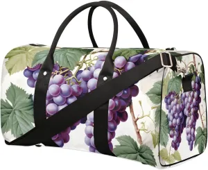 Grape Travel Duffel Bag for Women Men Waterproof Foldable Overnight Weekender Bag Large Capacity Sports Gym Bag