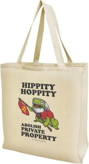 GRAPHICS & MORE Hippity Hoppity Abolish Private Property Communist Toad Funny Humor Grocery Travel Reusable Tote Bag