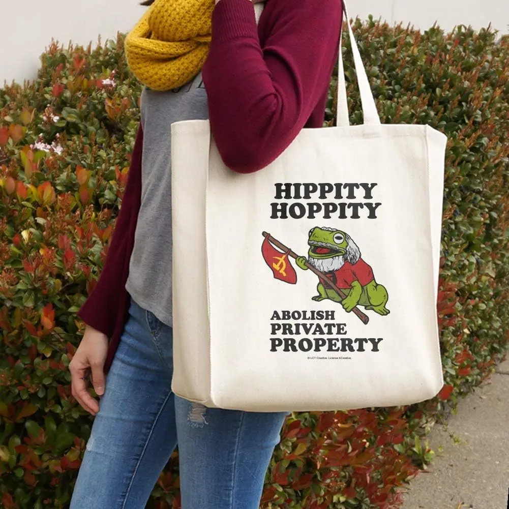GRAPHICS & MORE Hippity Hoppity Abolish Private Property Communist Toad Funny Humor Grocery Travel Reusable Tote Bag